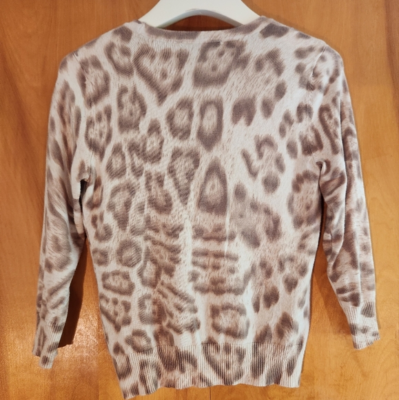 INC International Concepts Cropped Leopard Print Cardigan Size PS - Picture 2 of 6